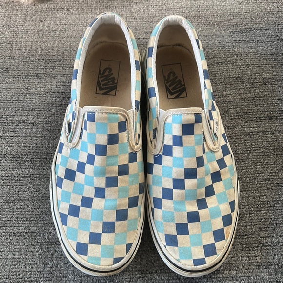 Blue checkered Vans 9.5 - Picture 1 of 4